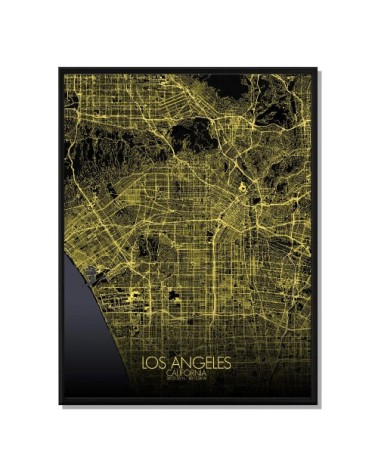 Affiche Los angeles Carte Nuit 40x50