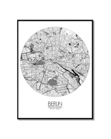 Affiche Berlin Carte ronde 40x50