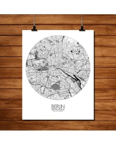 Affiche Berlin Carte ronde 40x50