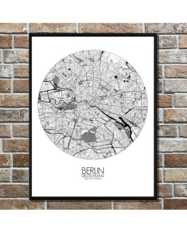 Affiche Berlin Carte ronde 40x50