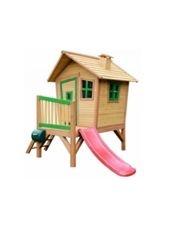 Cabane enfant originale avec terrasse sur pilotis robin