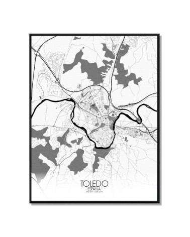 Affiche Tolède Carte N&B 40x50