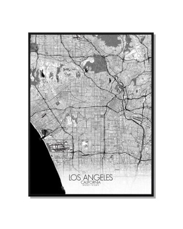 Affiche Los angeles Carte N&B 40x50