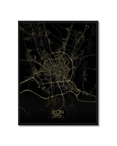 Affiche Leon Carte Nuit 40x50