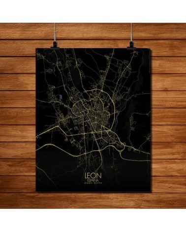 Affiche Leon Carte Nuit 40x50