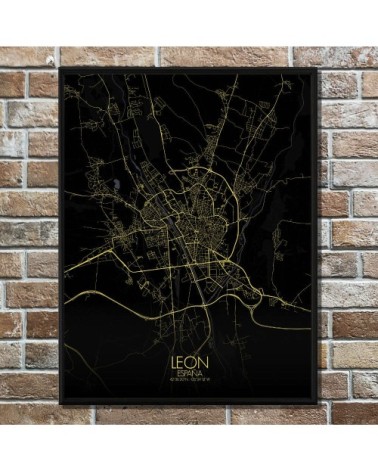 Affiche Leon Carte Nuit 40x50