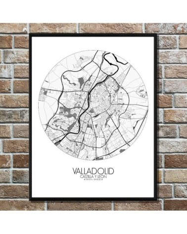 Affiche Valladolid Carte ronde 40x50