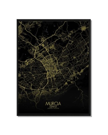 Affiche Murcia Carte Nuit 40x50