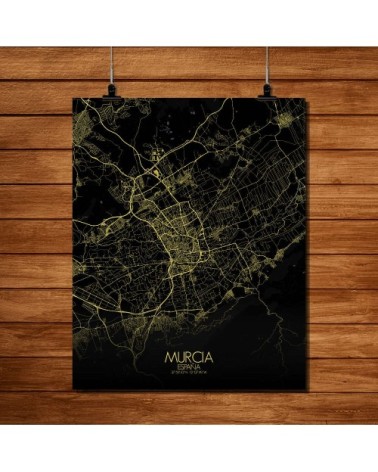 Affiche Murcia Carte Nuit 40x50