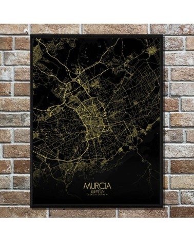 Affiche Murcia Carte Nuit 40x50