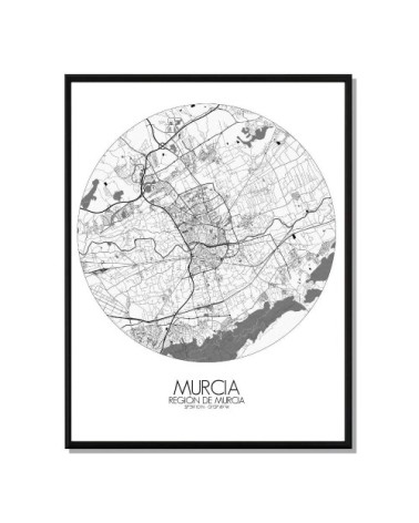 Affiche Murcia Carte ronde 40x50