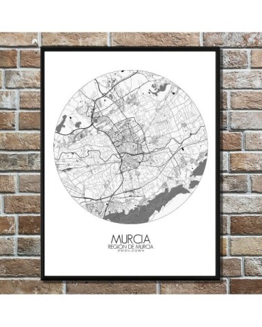Affiche Murcia Carte ronde 40x50