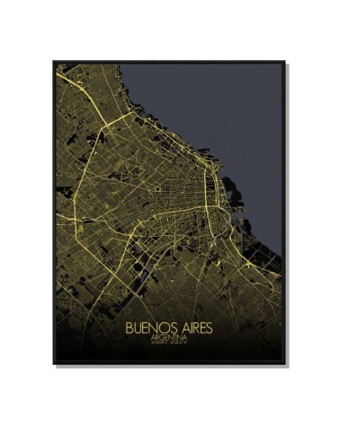 Affiche Buenos aires Carte Nuit 40x50