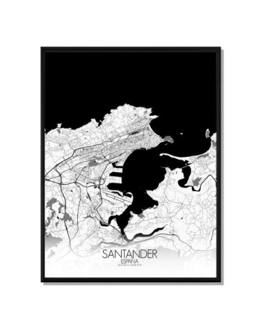 Affiche Santander Carte N&B 40x50