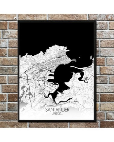 Affiche Santander Carte N&B 40x50