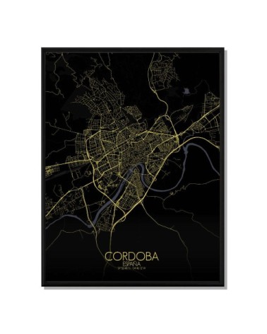 Affiche Cordoue Carte Nuit 40x50