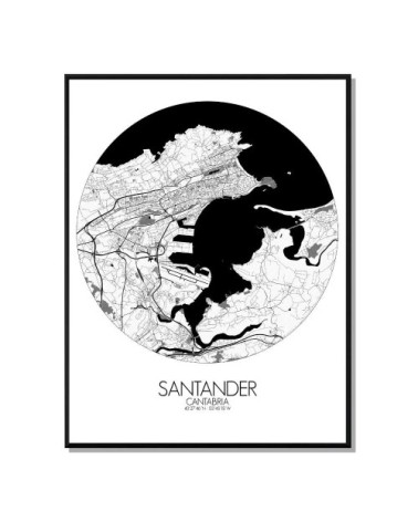 Affiche Santander Carte ronde 40x50
