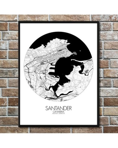Affiche Santander Carte ronde 40x50