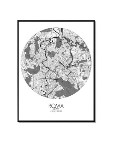Affiche Rome Carte ronde 40x50