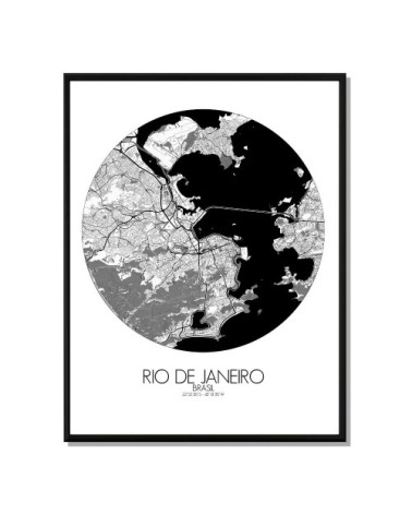 Affiche Rio de janeiro Carte ronde 40x50