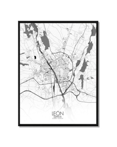 Affiche Leon Carte N&B 40x50