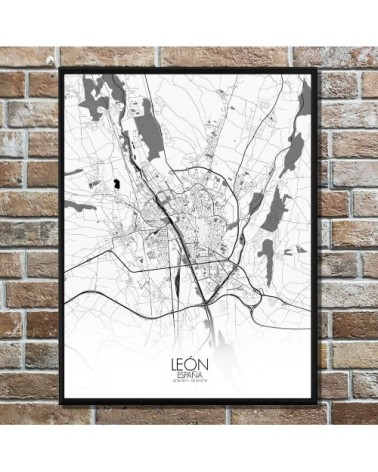 Affiche Leon Carte N&B 40x50