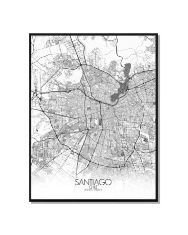 Affiche Santiago Carte N&B 40x50