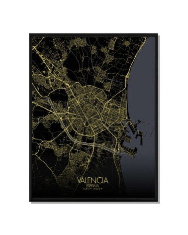 Affiche Valence Carte Nuit 40x50