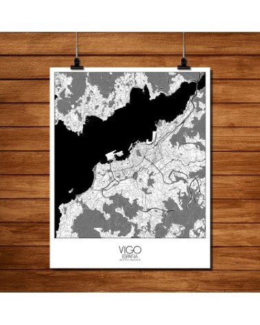 Affiche Vigo Carte N&B 40x50
