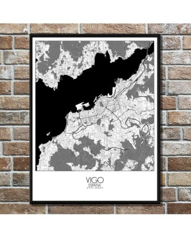 Affiche Vigo Carte N&B 40x50