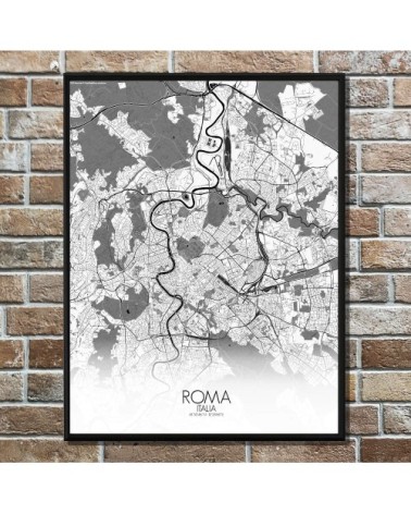 Affiche Rome Carte N&B 40x50