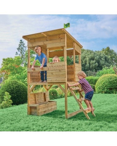 Cabane pêcheur enfant coffre à jouets intégré tower