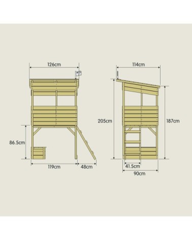 Cabane pêcheur enfant coffre à jouets intégré tower