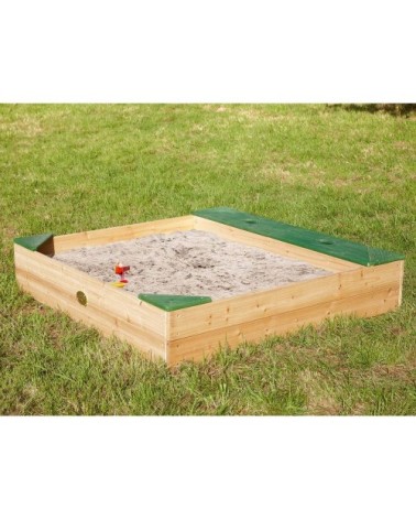 Bac à sable en bois avec rangements et bâche amy
