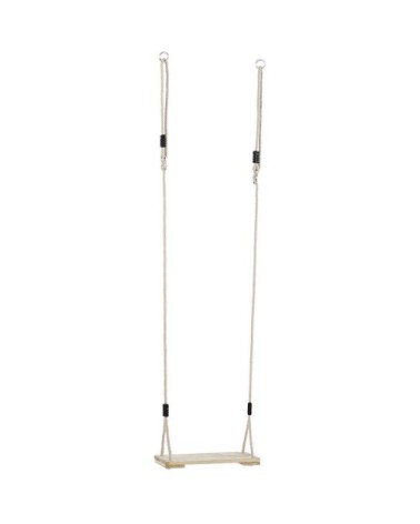 Balançoire en pin traité avec cordes en chanvre synthétique de la marq