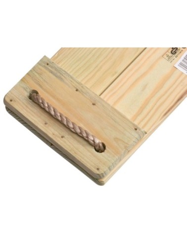 Balançoire en pin traité avec cordes en chanvre synthétique de la marq