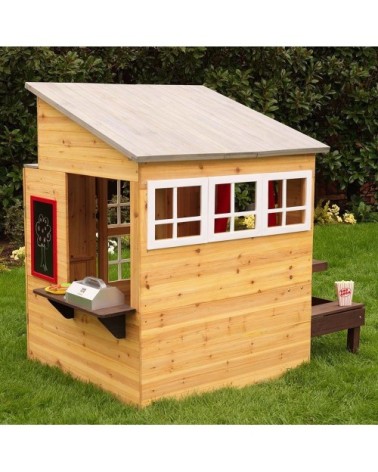 Cabane pour enfants avec table repas en bois