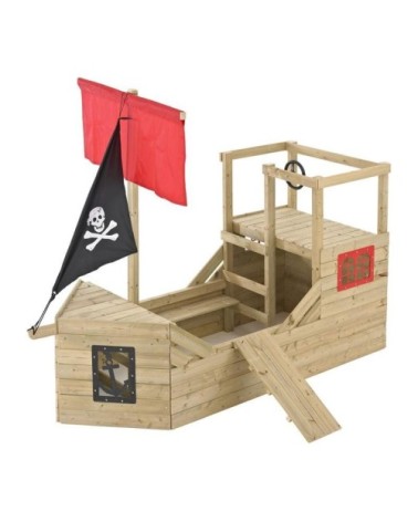 Cabane bateau pirate galleon en bois