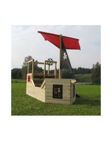 Cabane bateau pirate galleon en bois