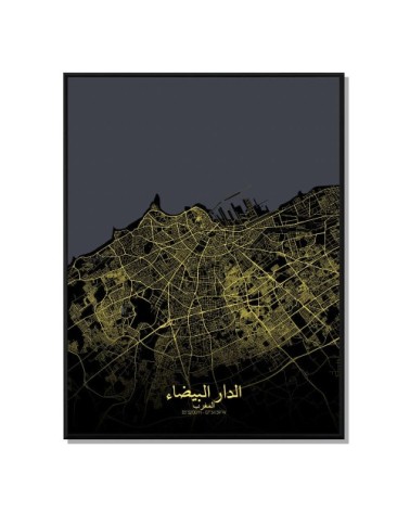 Affiche Casablanca Carte Nuit 40x50