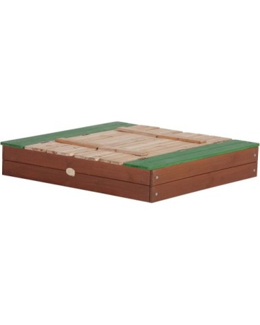 Bac à sable  en bois avec bancs et couvercle 120x120cm