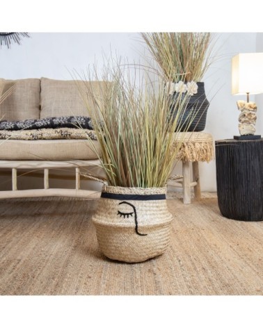 Panier cache-pot en jonc de mer D30 x H10