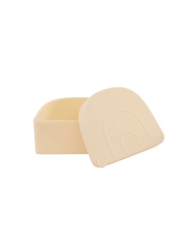 Boîte à déjeuner beige en silicone H5x11,5x9,7cm
