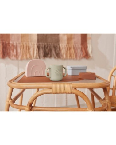 Boîte à déjeuner beige en silicone H5x11,5x9,7cm