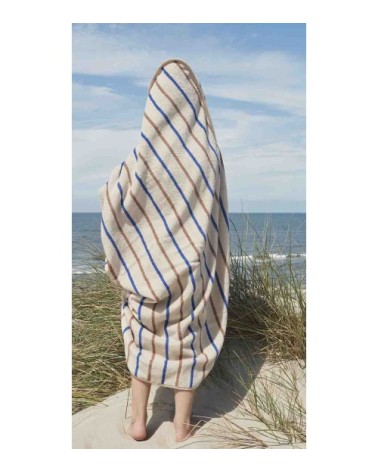 Serviette de bain à capuche bleu en coton organique H100x100cm