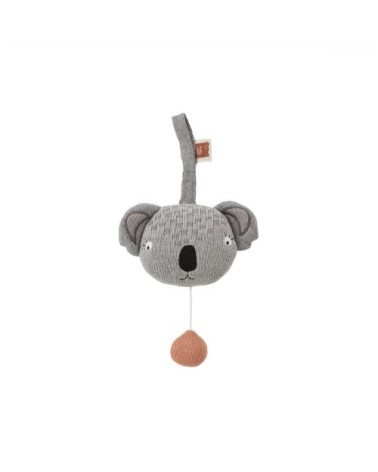 Koala music mobile gris en coton et polyester H10,5x14,5x8cm