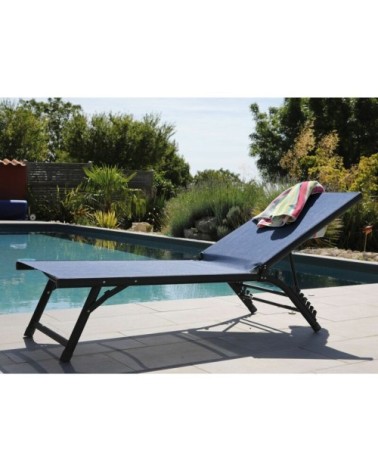 Bain de soleil aluminium jersey graphite et bleu