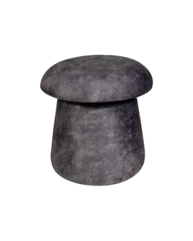 Pouf champignon en velours gris