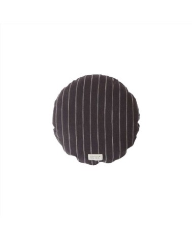 Coussin rond anthracite en coton organique Ø40cm