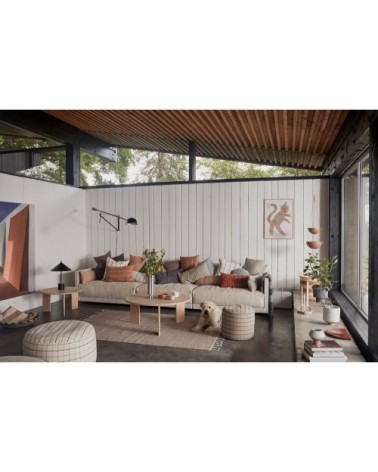 Coussin rond anthracite en coton organique Ø40cm